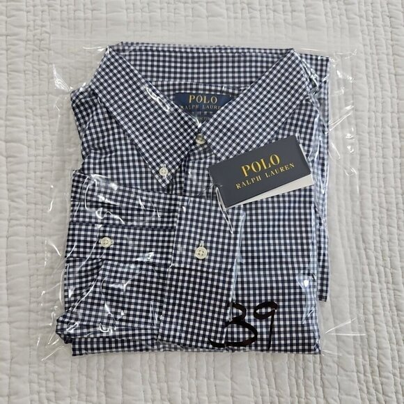 NEW Polo Ralph Lauren Performance Shirt Men's XL Stretch Blue Check Classic Fit - Picture 16 of 16